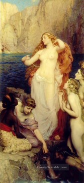 die Perlen der Aphrodite Herbert James Draper Nacktheit Ölgemälde